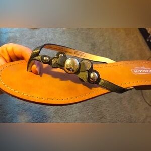 Coach “Oceanna” leather sandals flip flops